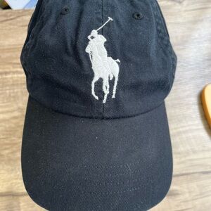 Ralph Lauren Black Cap with White Logo